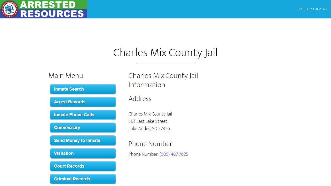 Charles Mix County Jail - Inmate Search - Lake Andes, SD