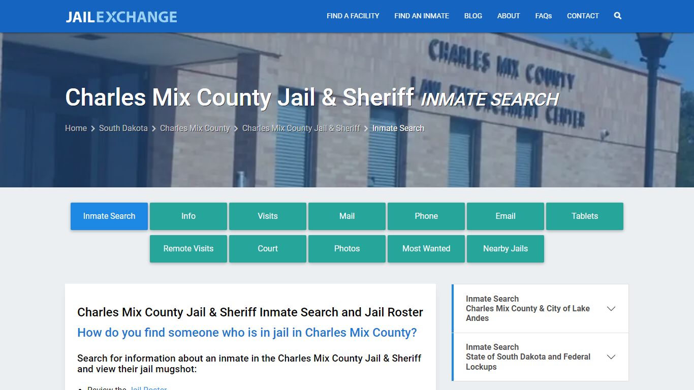 Charles Mix County Jail & Sheriff Inmate Search - Jail Exchange